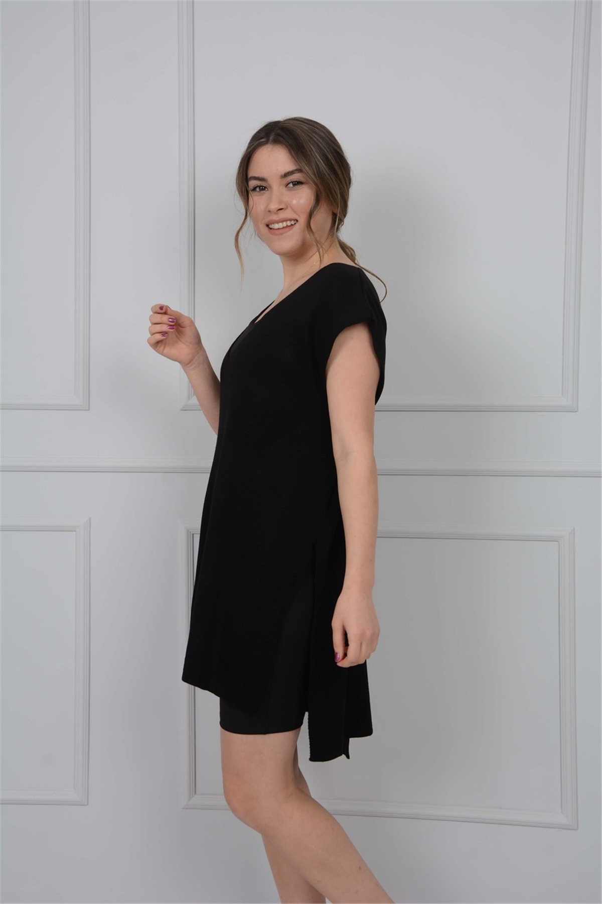 Kuşaklı Süveter - Siyah