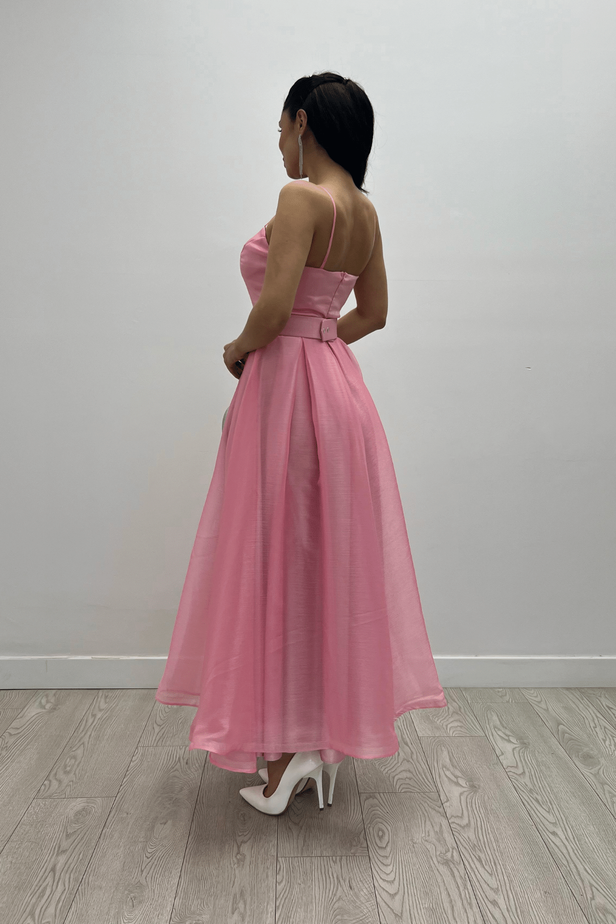 Organze Dalya Kumaş Prenses Elbise - PUDRA
