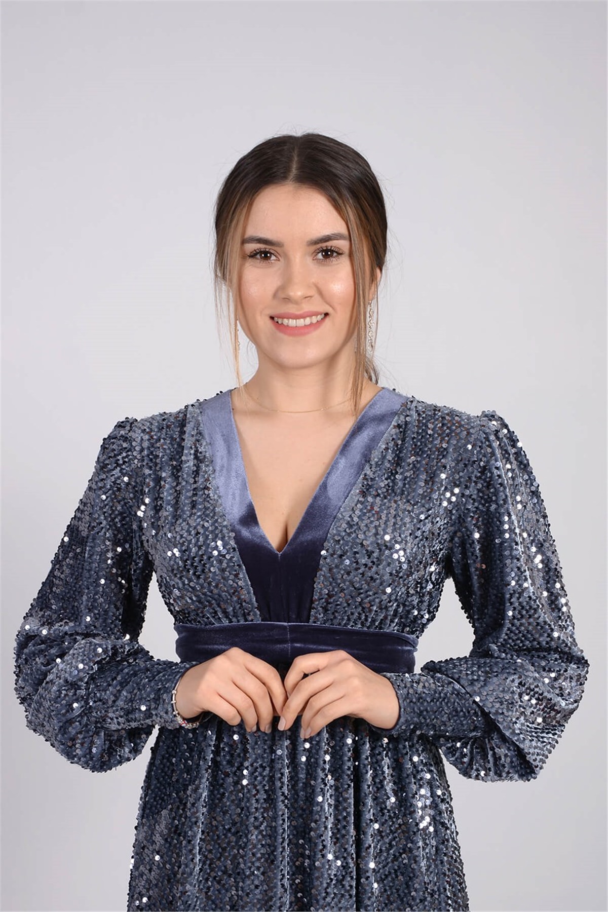 Payet Tasarım Kloş Elbise - Gri