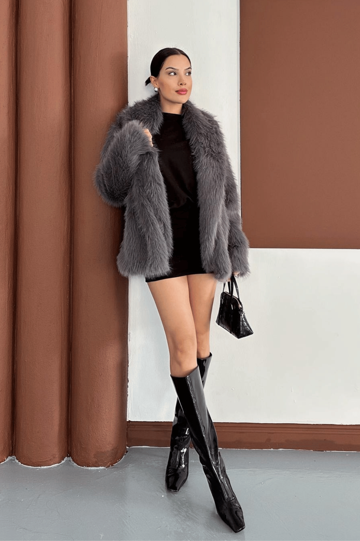 Suni Tasarım Kürk - ANTRASİT