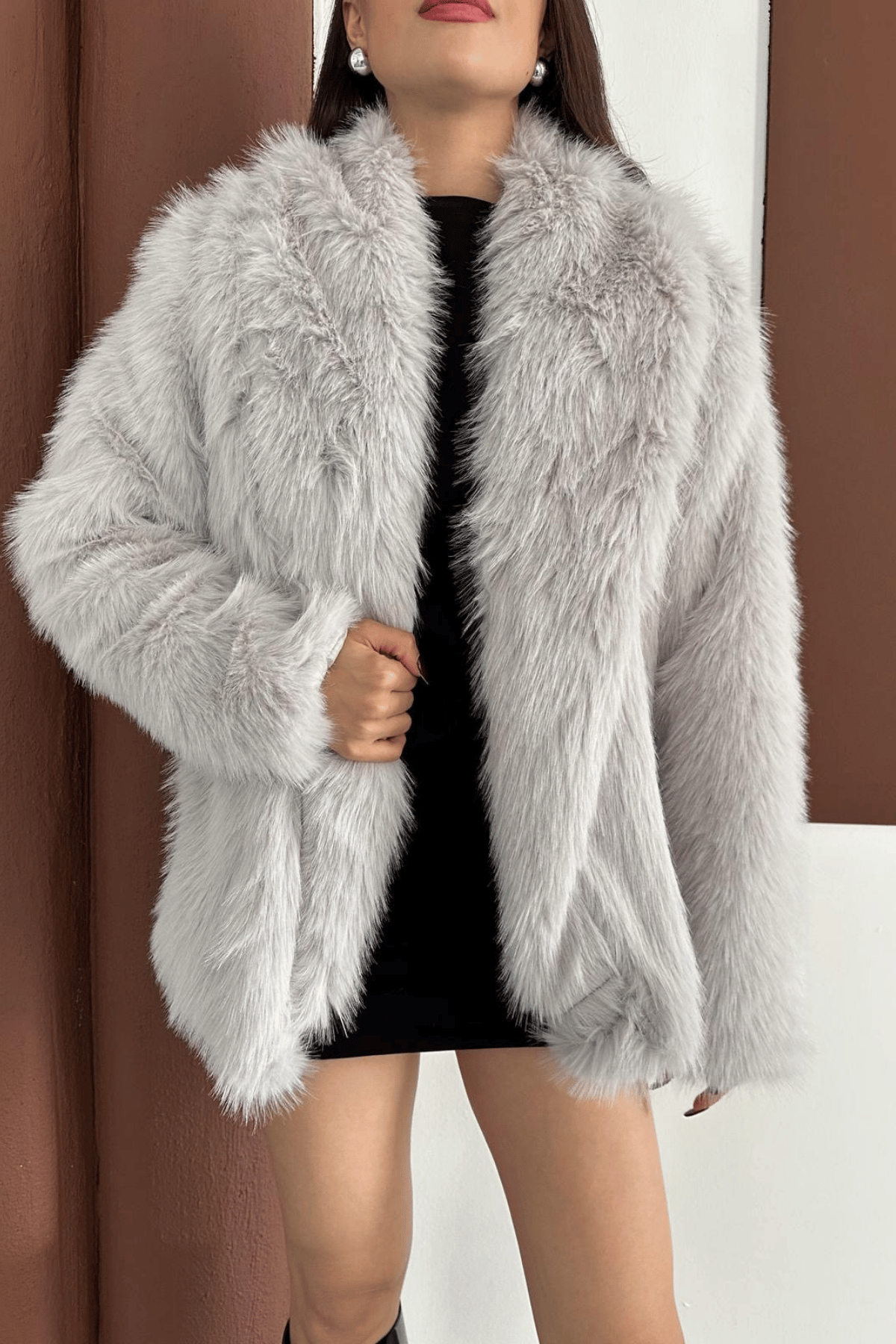 Suni Tasarım Kürk - GRİ