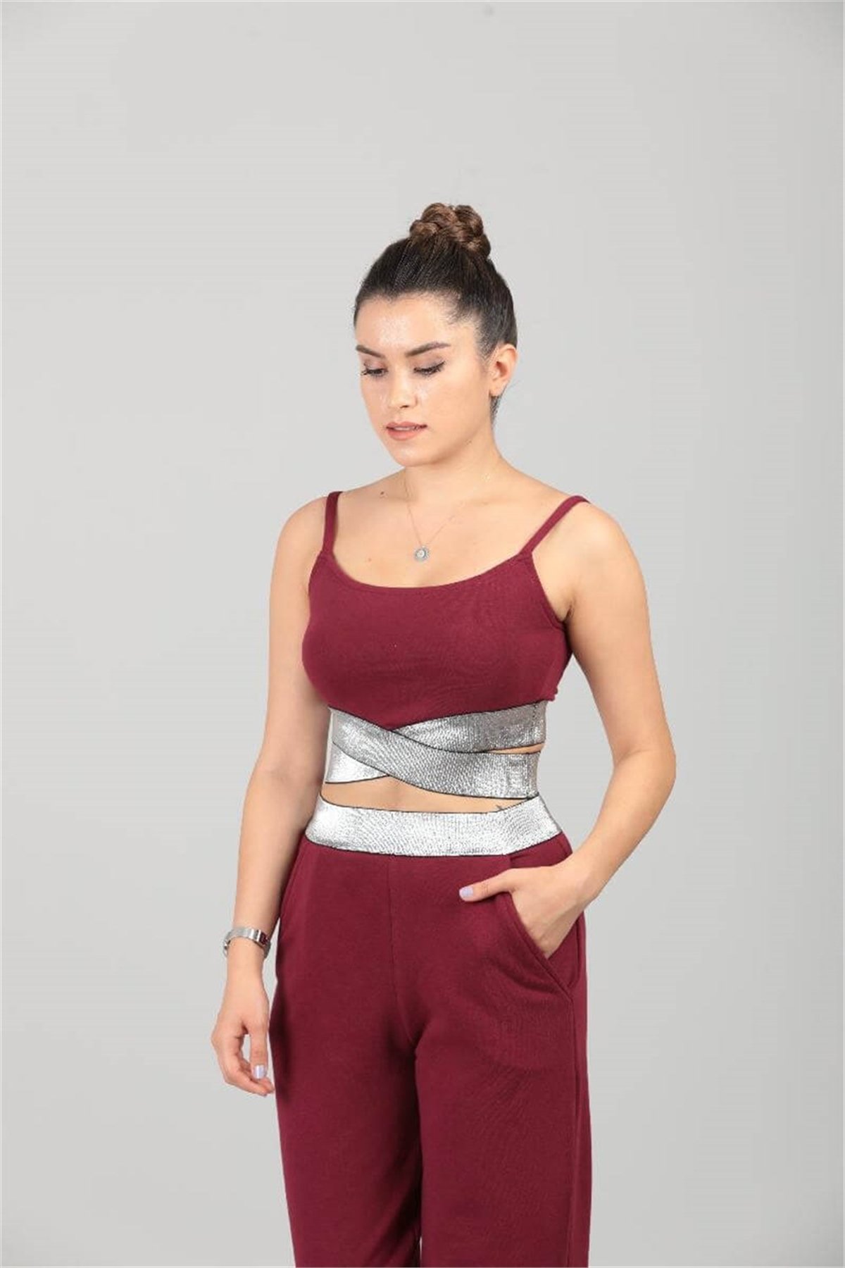 Üç İplik 3'lü Eşofman Takımı - Bordo