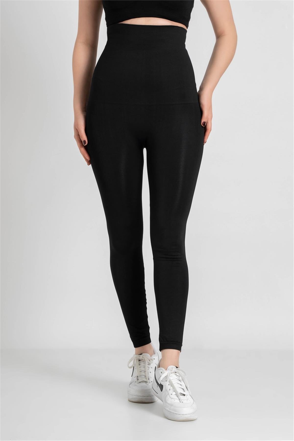 High Waist Corset Leggings - Black
