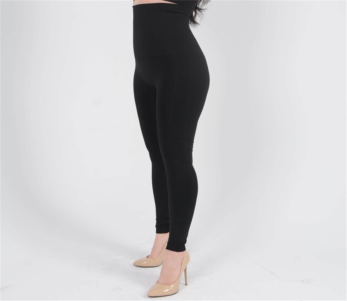 High Waist Corset Leggings - Black