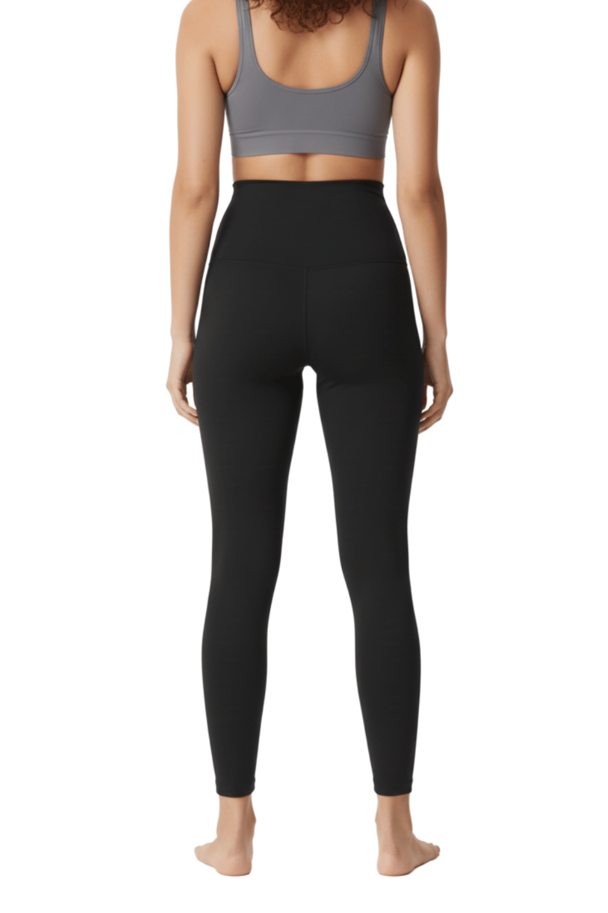 Yüksek Bel Lazer Kesim Dikişsiz Toparlayıcı Tayt - SİYAH