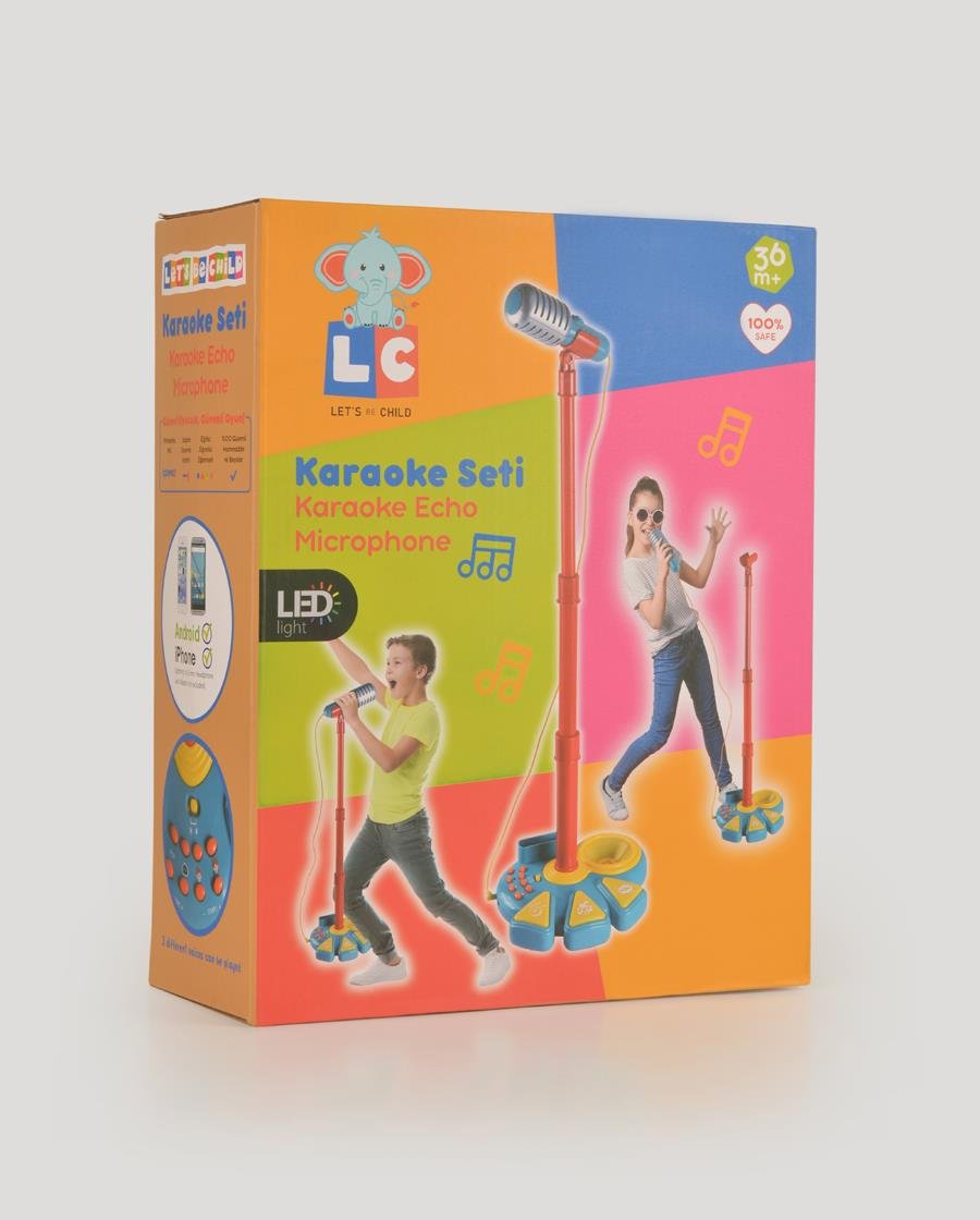 Işıklı Ses Değiştirici Efektli 6 Farklı Müzik Stili ve Ritim Ses Efektleri İçeren Mp3 Girişli Karaoke Seti