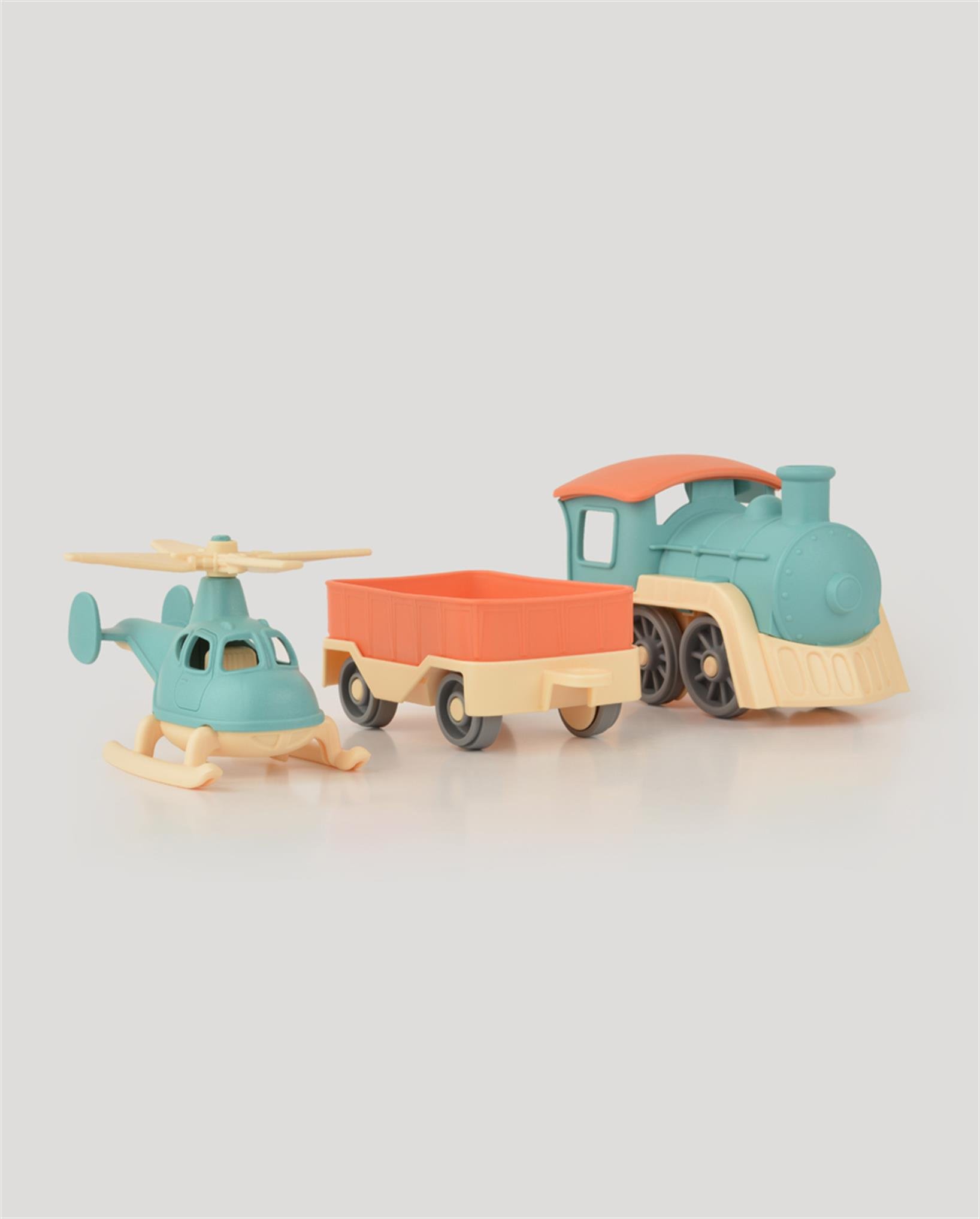 LC Bej Helikopterli Tren Set 