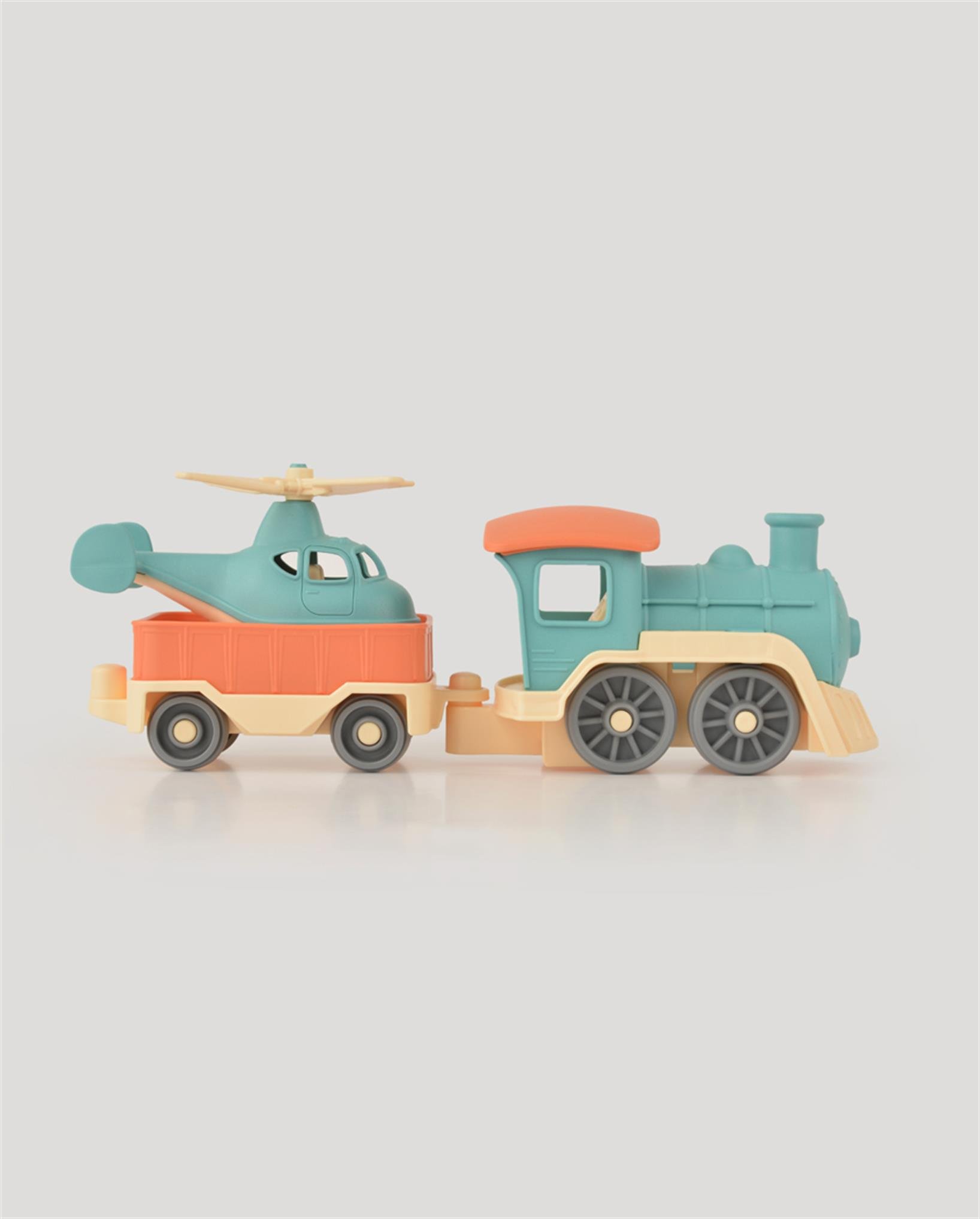 LC Bej Helikopterli Tren Set 