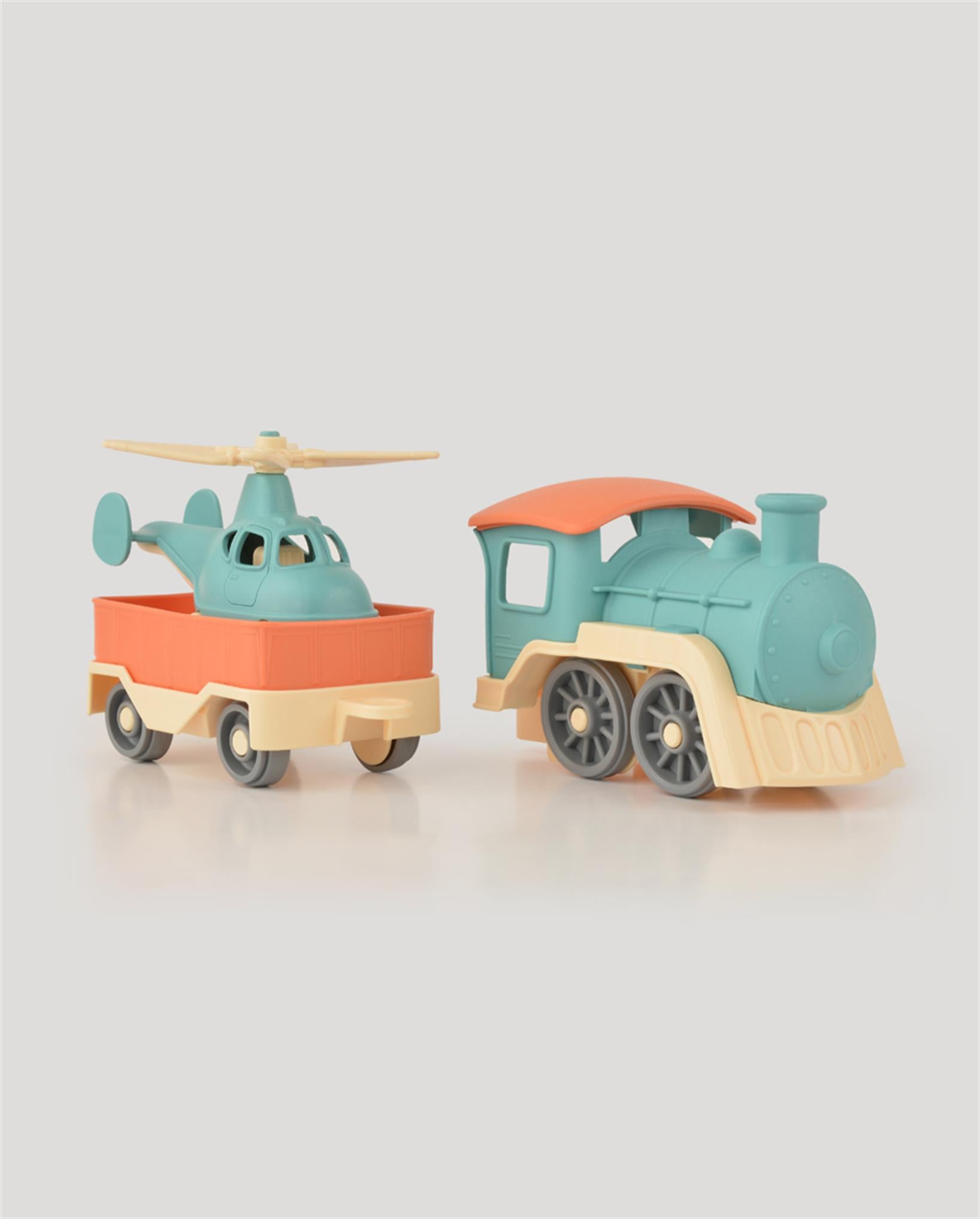 LC Bej Helikopterli Tren Set 