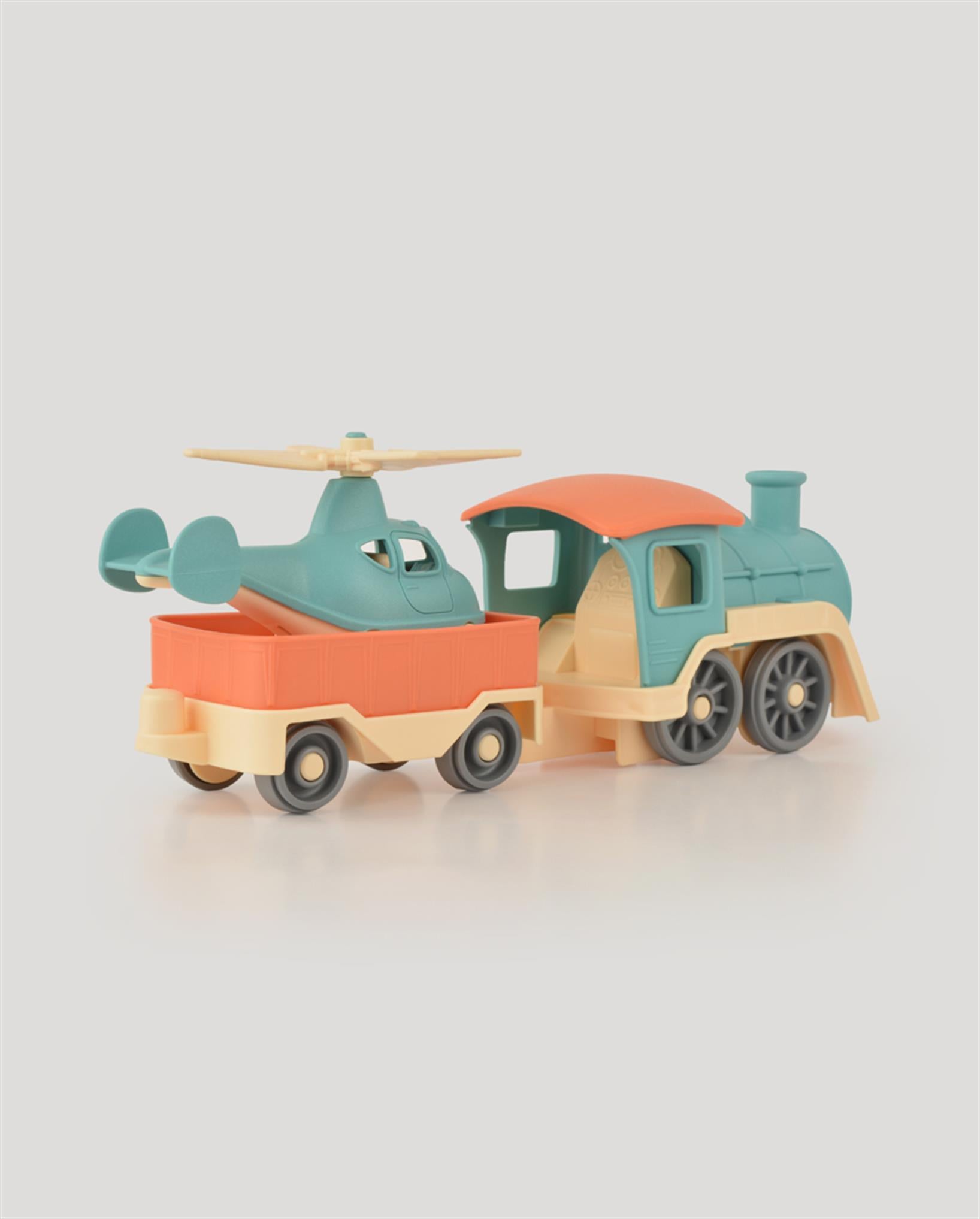LC Bej Helikopterli Tren Set 