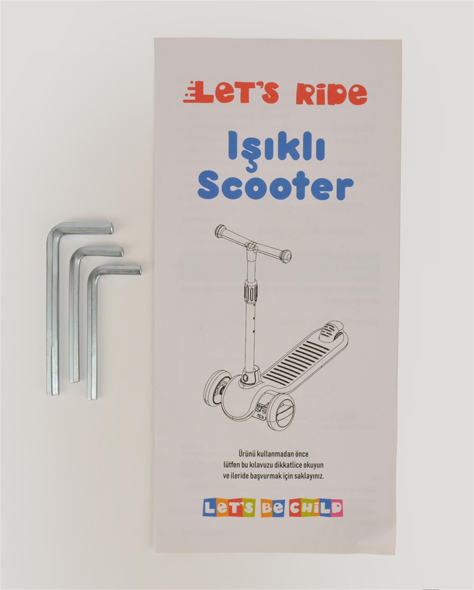 LC Let's Ride Işıklı ve 3 Tekerlekli Pembe Çocuk Scooter