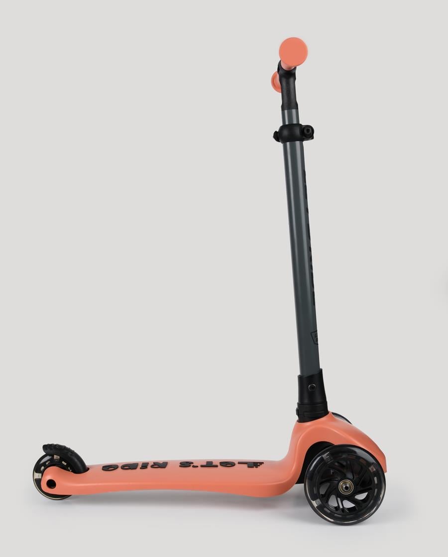Let's Ride Two Işıklı Katlanabilir 3 Tekerlekli Scooter Somon
