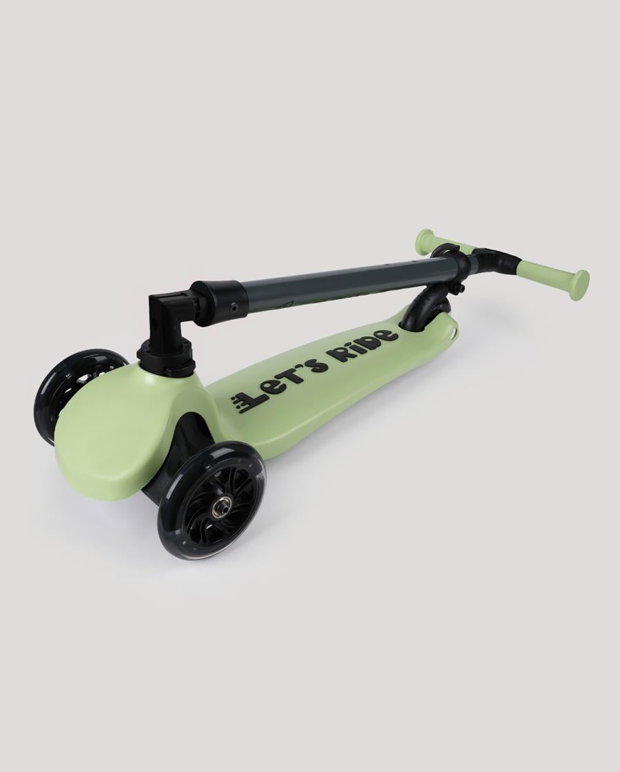 Let's Ride Two Işıklı Katlanabilir 3 Tekerlekli Scooter Yeşil