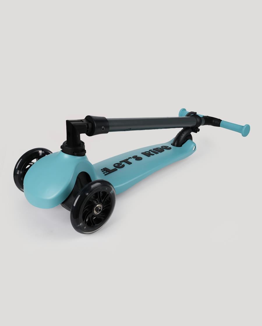 Let's Ride Two Işıklı Katlanabilir 3 Tekerlekli Scooter Turkuaz