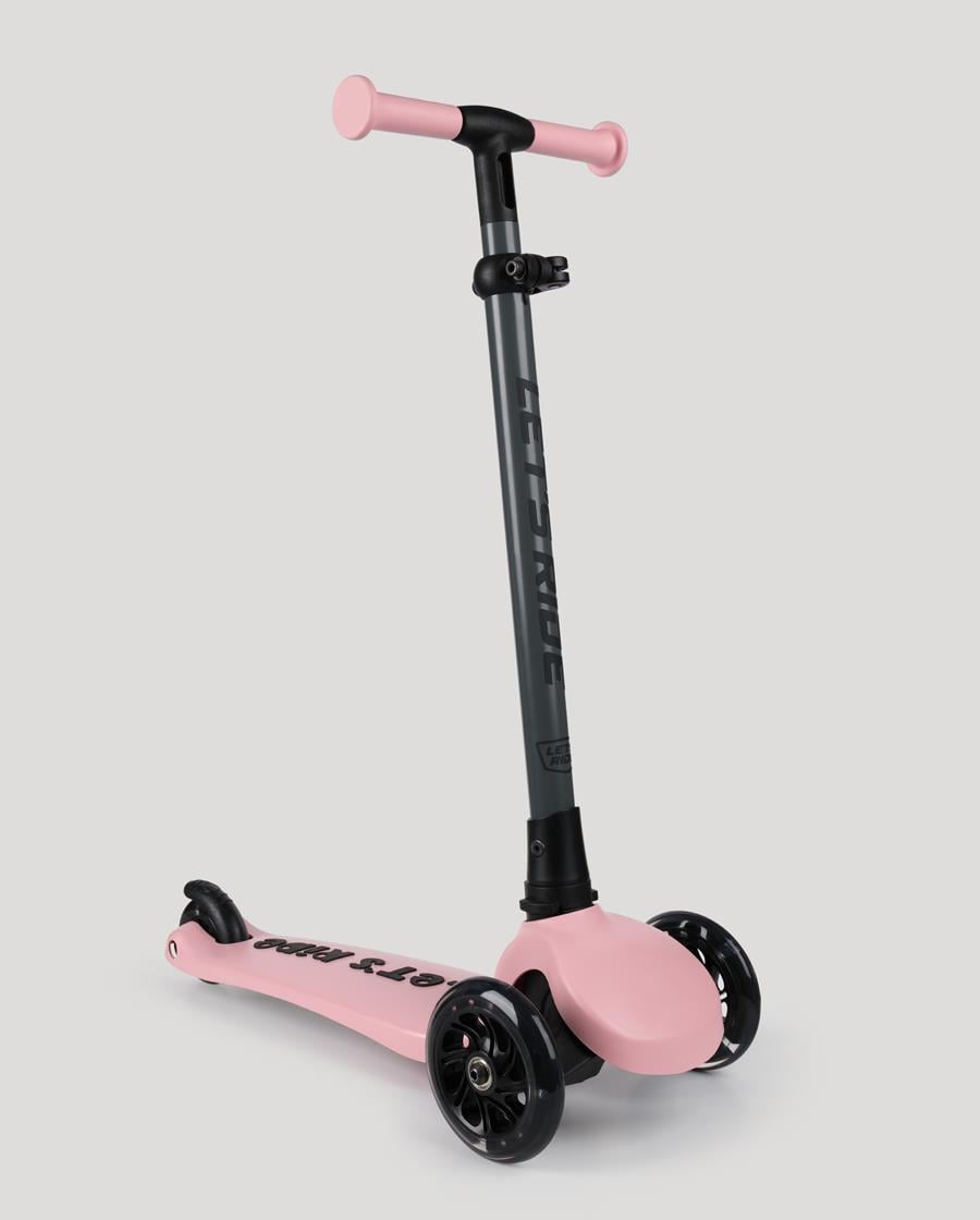 Let's Ride Two Işıklı Katlanabilir 3 Tekerlekli Scooter Pembe