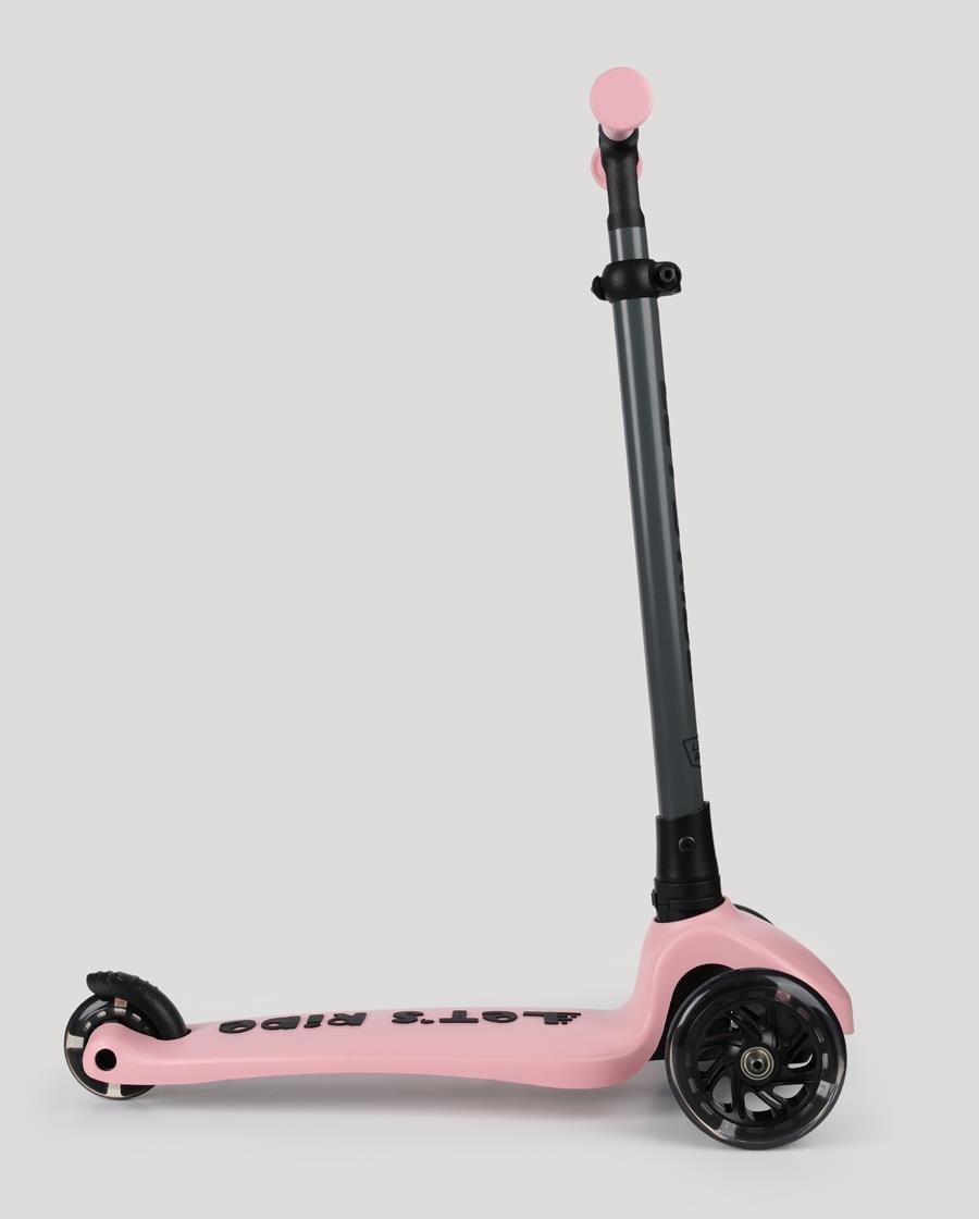 Let's Ride Two Işıklı Katlanabilir 3 Tekerlekli Scooter Pembe