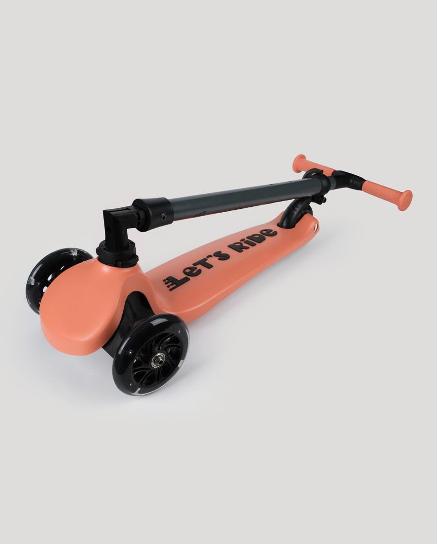 Let's Ride Two Işıklı Katlanabilir 3 Tekerlekli Scooter Somon