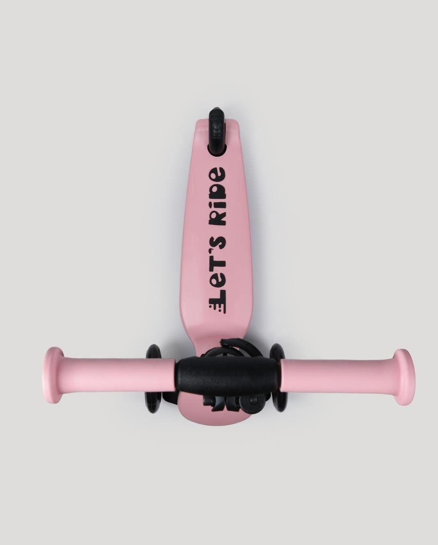 Let's Ride Two Işıklı Katlanabilir 3 Tekerlekli Scooter Pembe