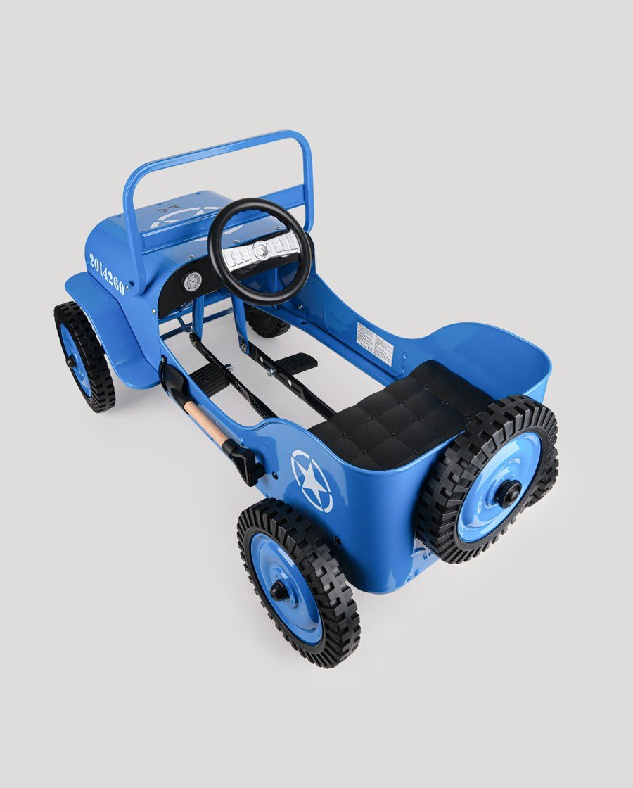 Pedallı Metal Klasik Jeep Mavi
