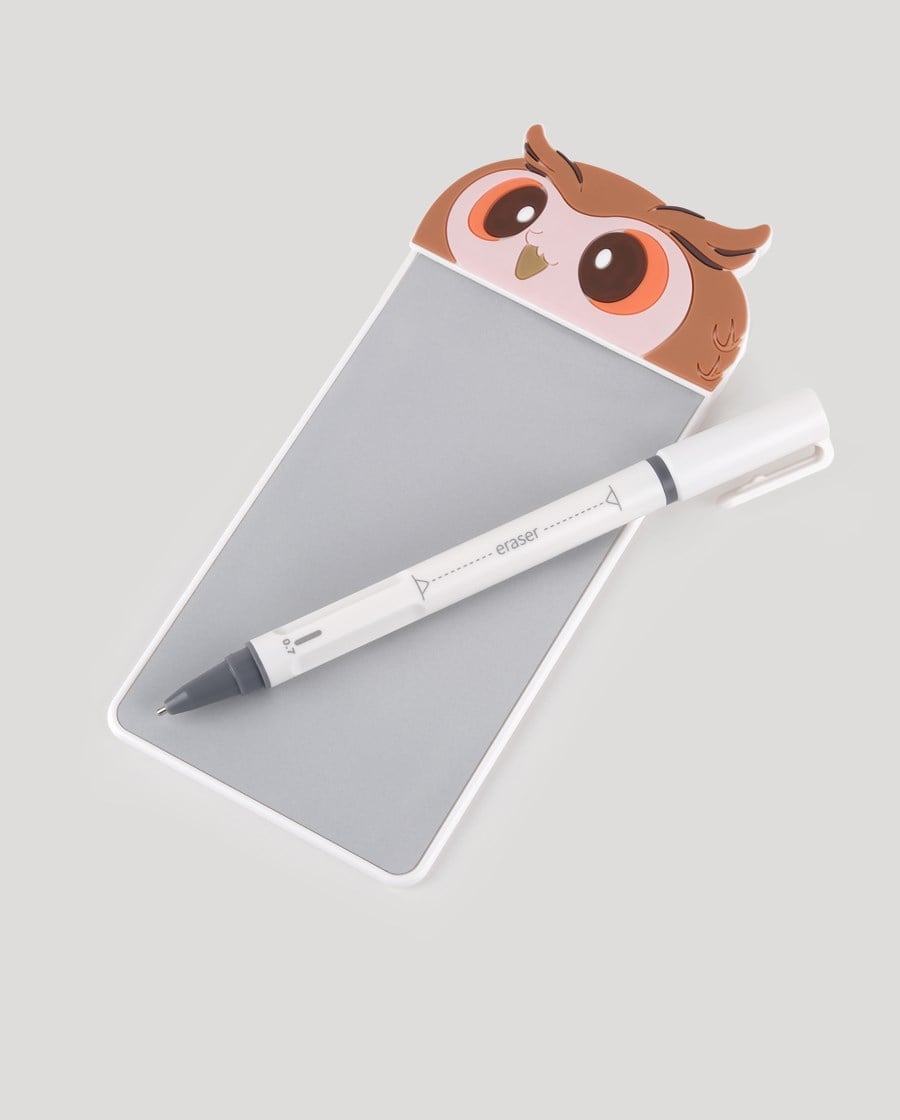 Sevimli Baykuş Manyetik Mini Yazı Tahtası Silikon Figürlü 5.5 inç