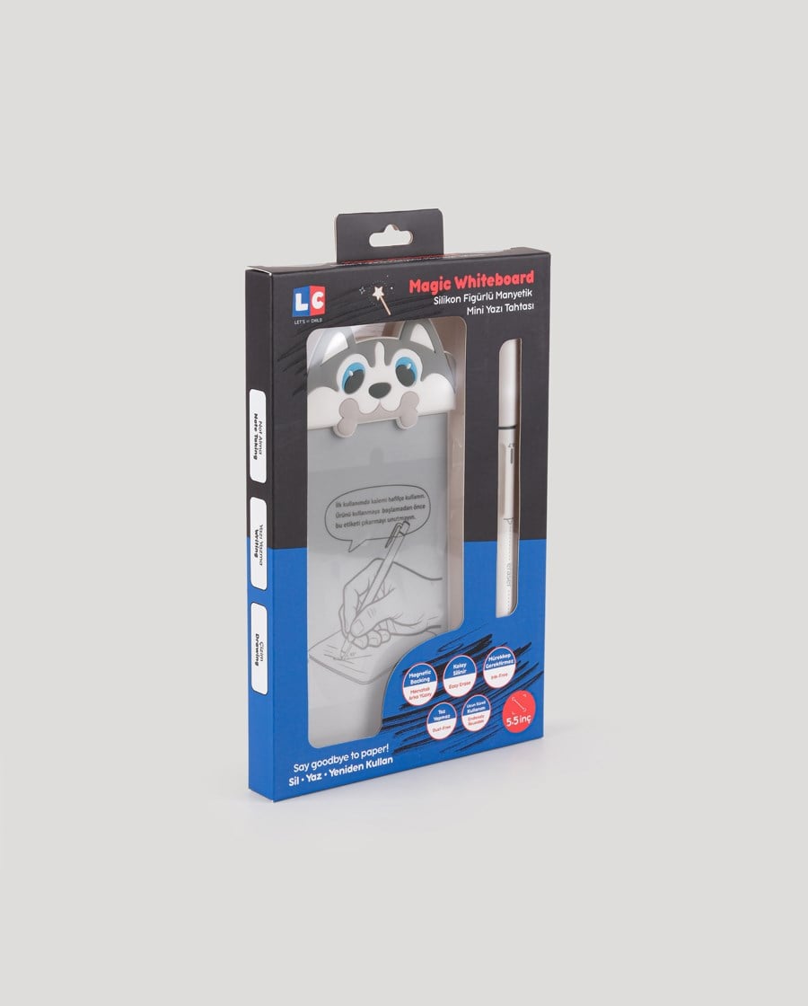 Sevimli Köpek Manyetik Mini Yazı Tahtası Silikon Figürlü 5.5 inç