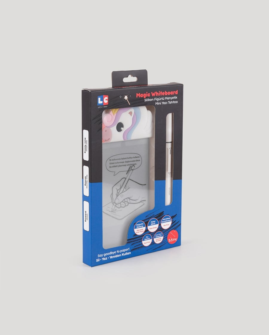Sevimli Unicorn Manyetik Mini Yazı Tahtası Silikon Figürlü 5.5 inç