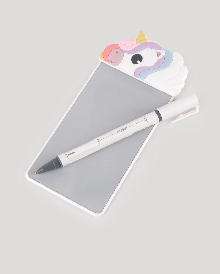 Sevimli Unicorn Manyetik Mini Yazı Tahtası Silikon Figürlü 5.5 inç