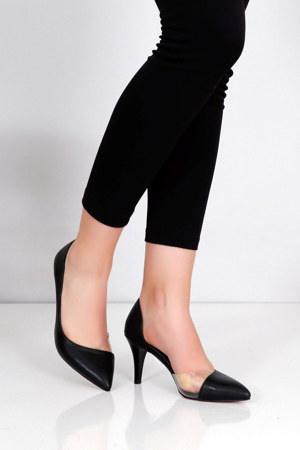 Siyah Topuklu Kadın Stiletto 74Y