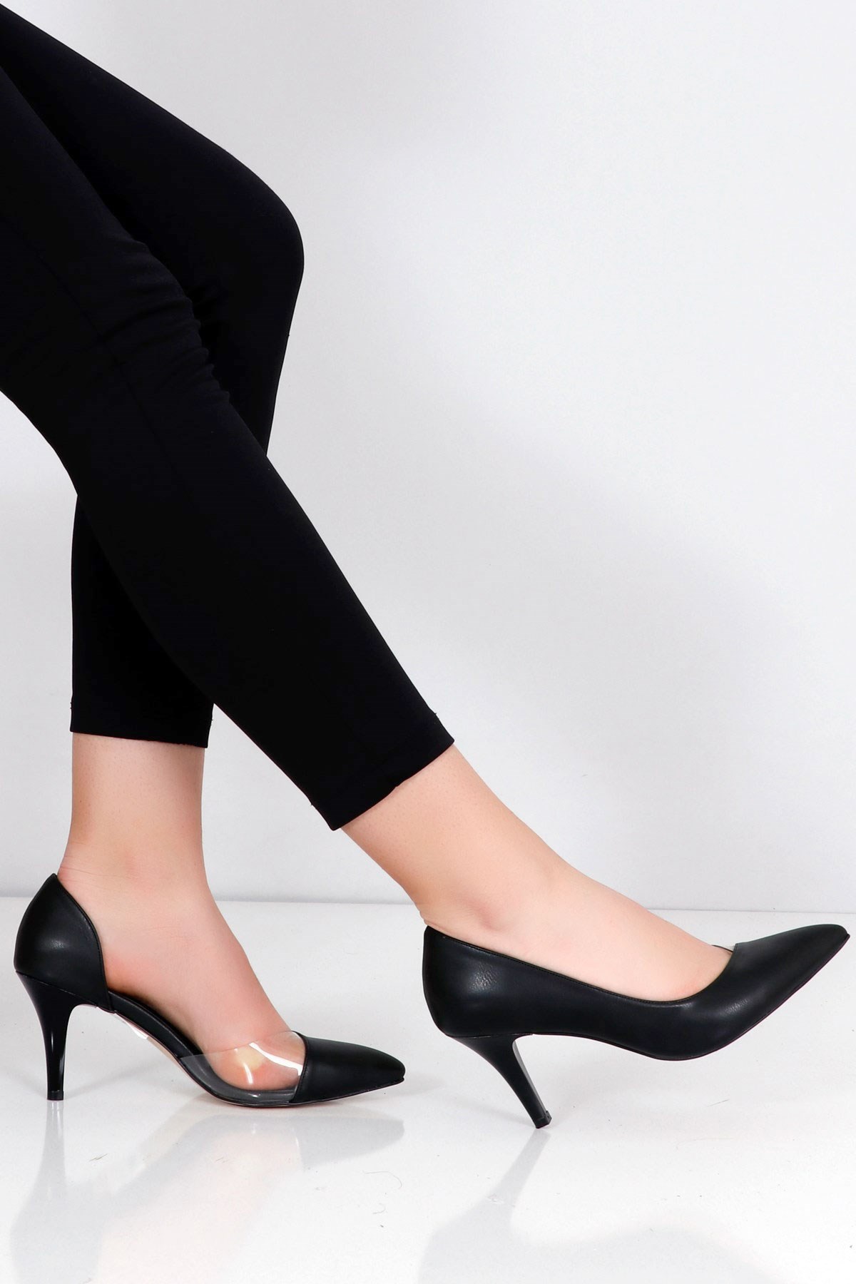 Siyah Topuklu Kadın Stiletto 74Y
