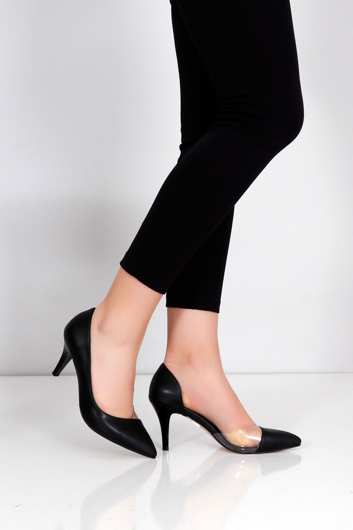 Siyah Topuklu Kadın Stiletto 74Y