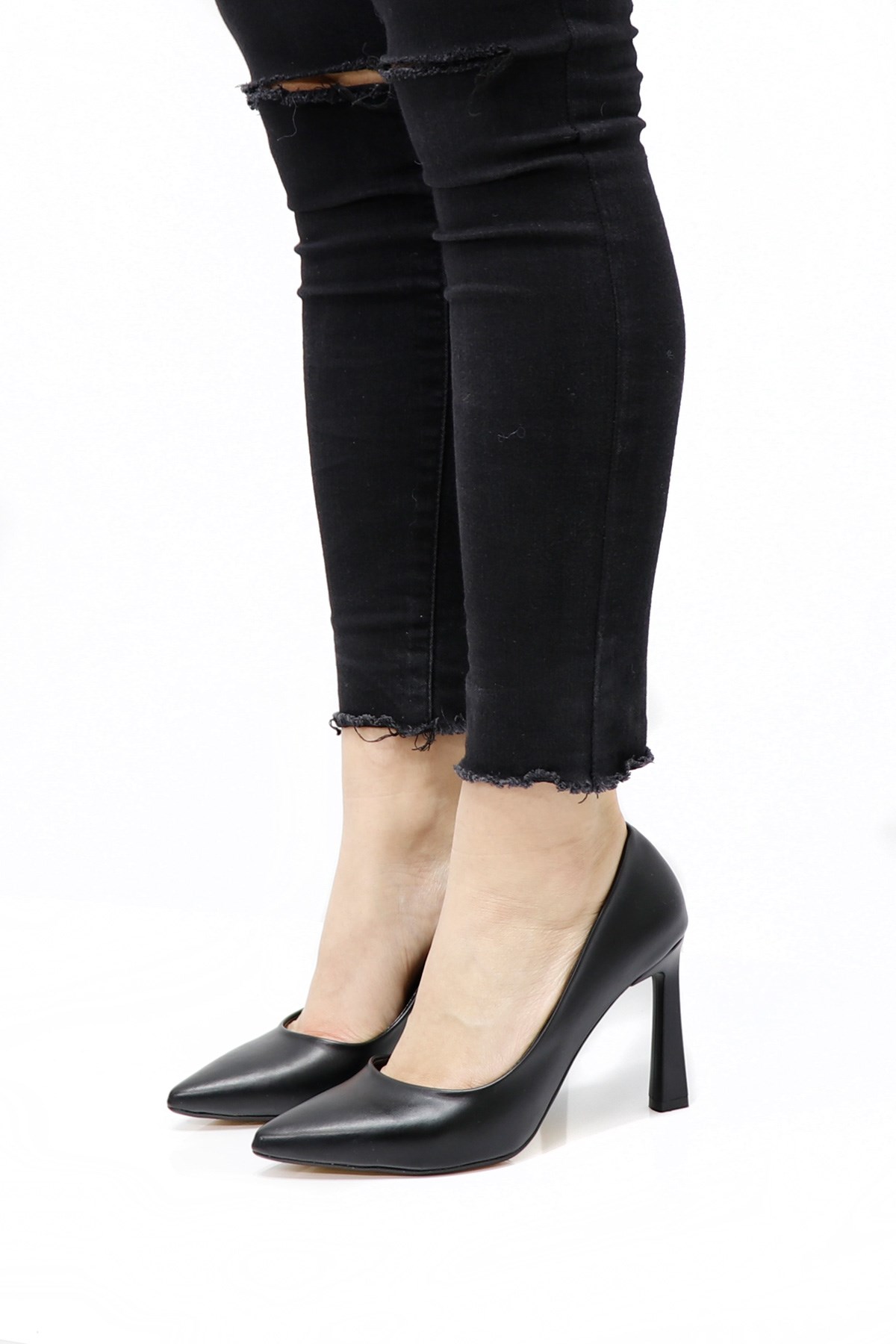 Siyah Yüksek Topuklu Stiletto Kadın Ayakkabı 970