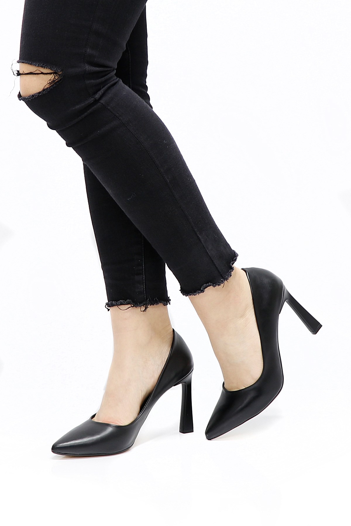 Siyah Yüksek Topuklu Stiletto Kadın Ayakkabı 970