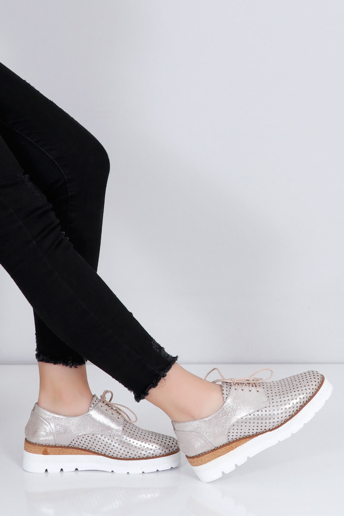 Vızon Hakiki Deri Kadın Ayakkabı Sport 084