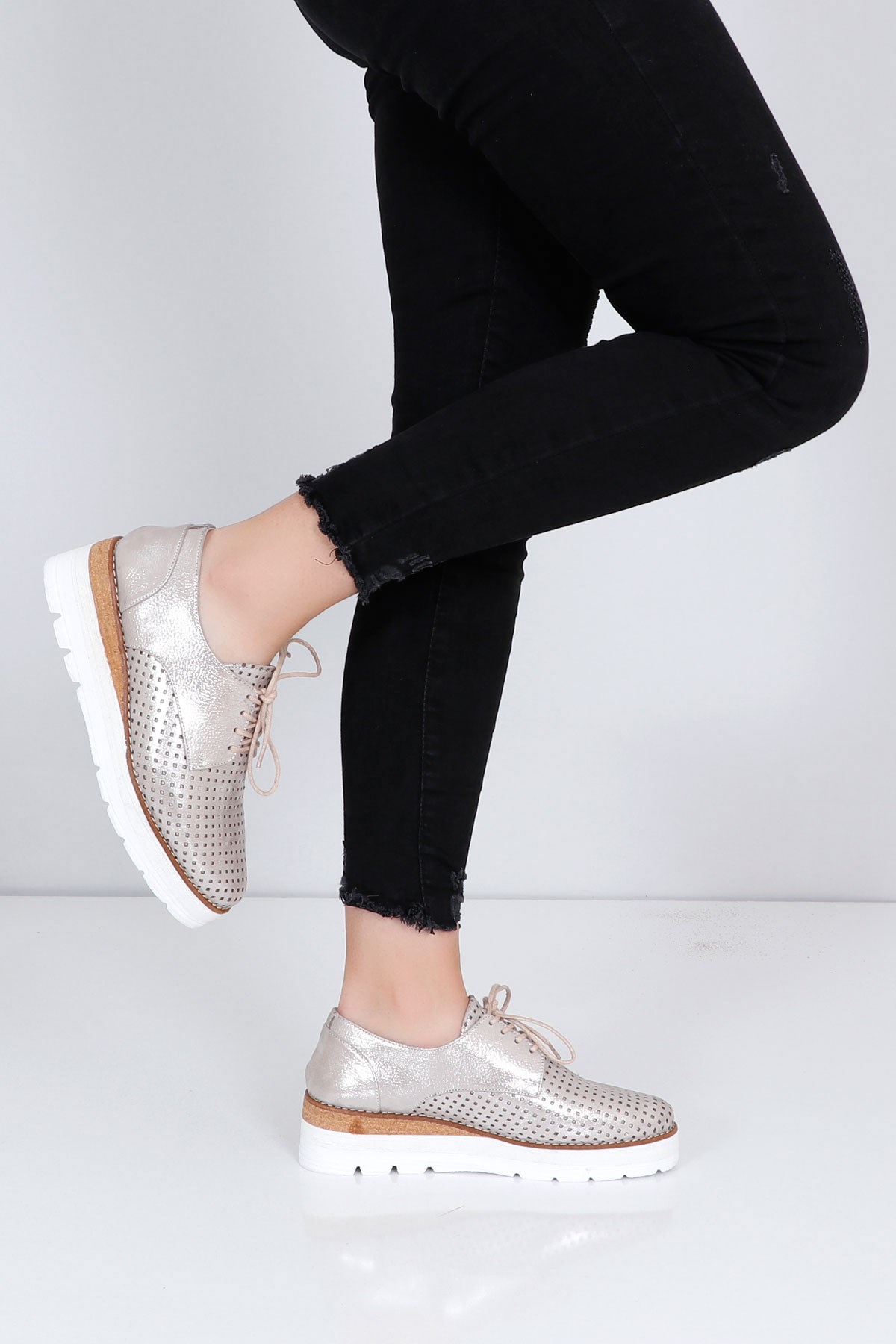 Vızon Hakiki Deri Kadın Ayakkabı Sport 084