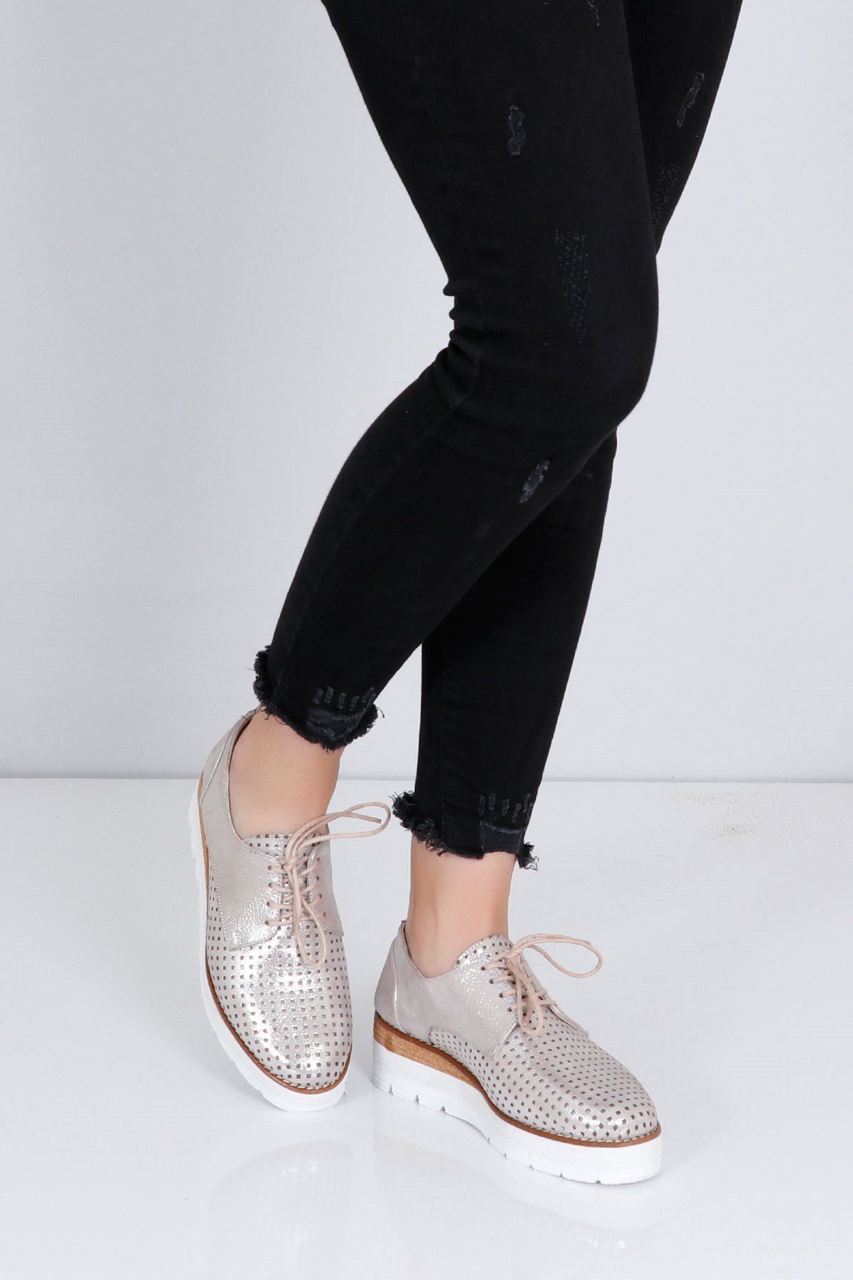 Vızon Hakiki Deri Kadın Ayakkabı Sport 084