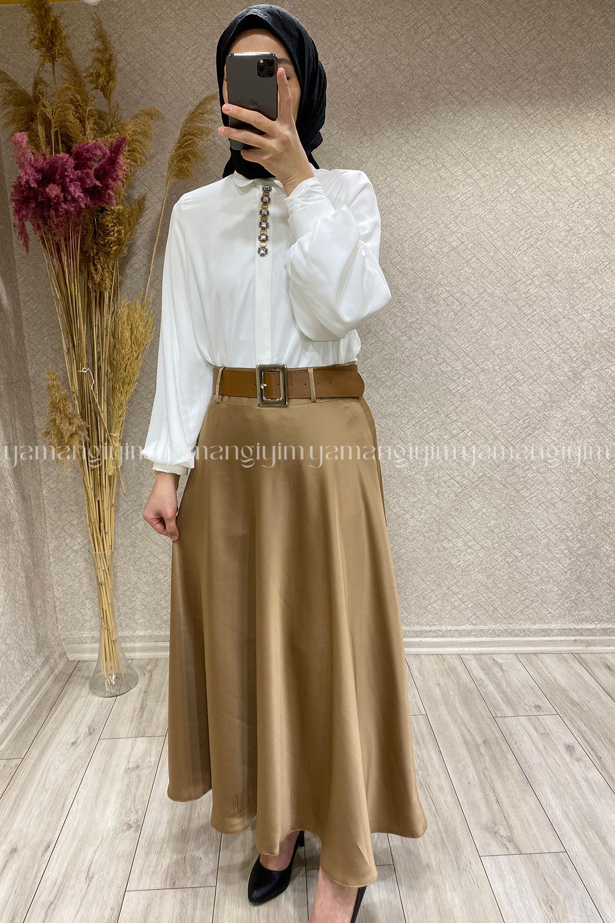 1002 İŞLER SATEN ETEK - Camel