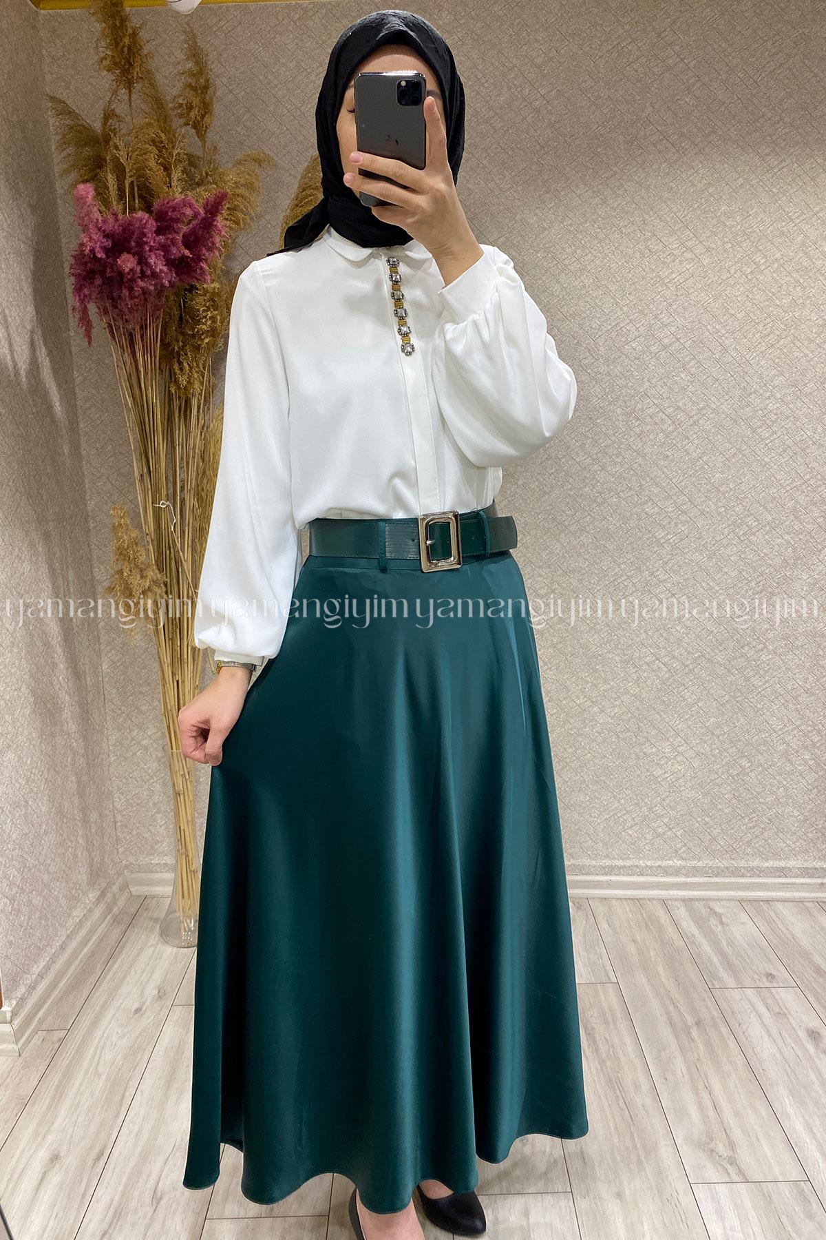 1002 İŞLER SATEN ETEK - Zümrüt