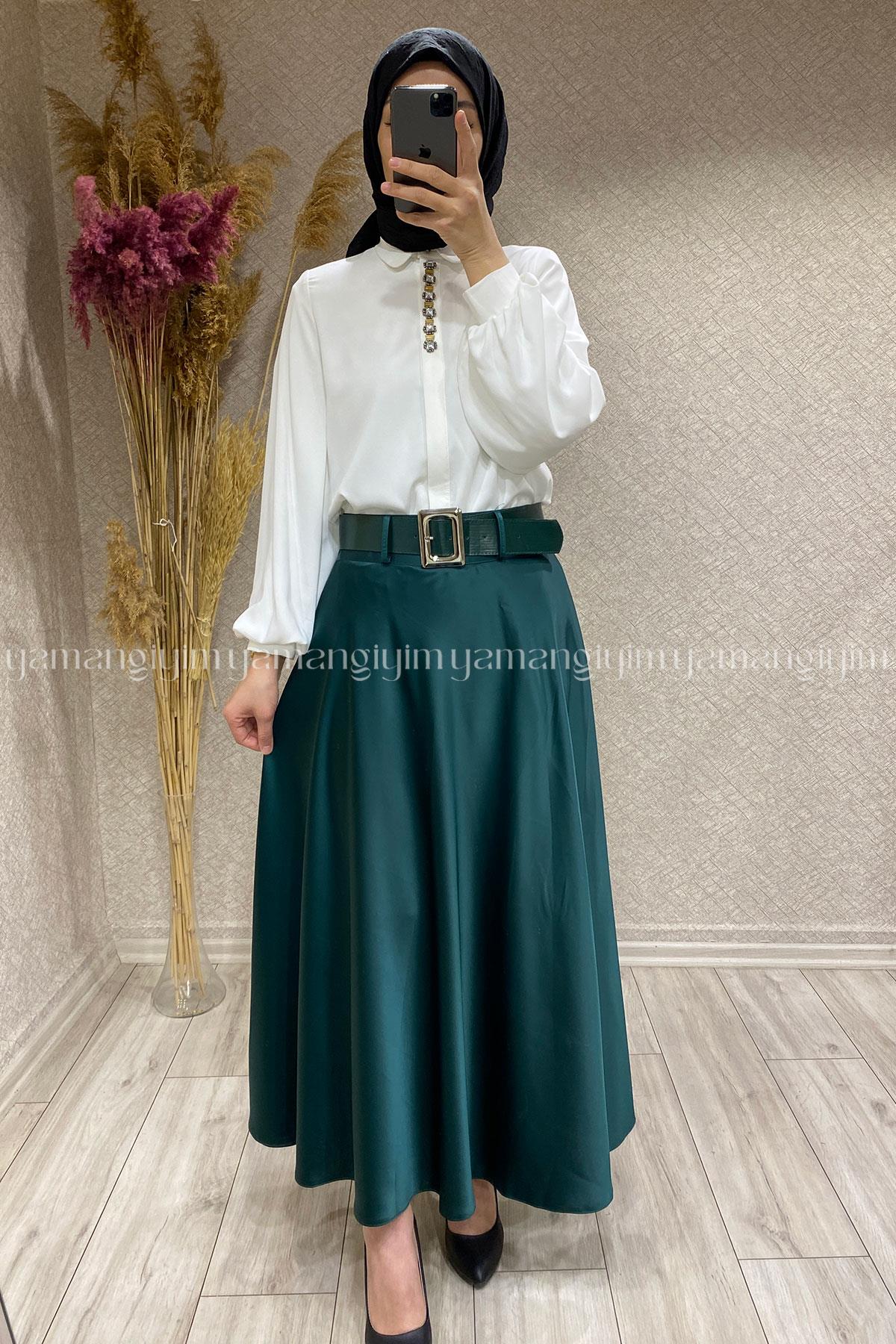 1002 İŞLER SATEN ETEK - Zümrüt