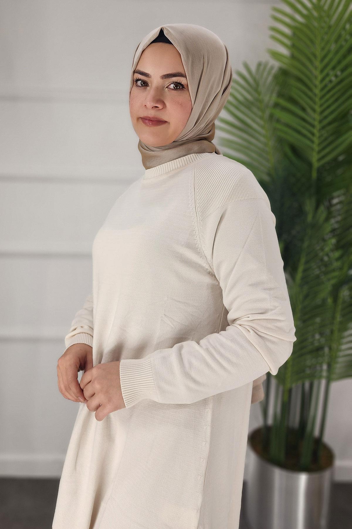 Merserize Reglon Kol Tunik - VANİLYA