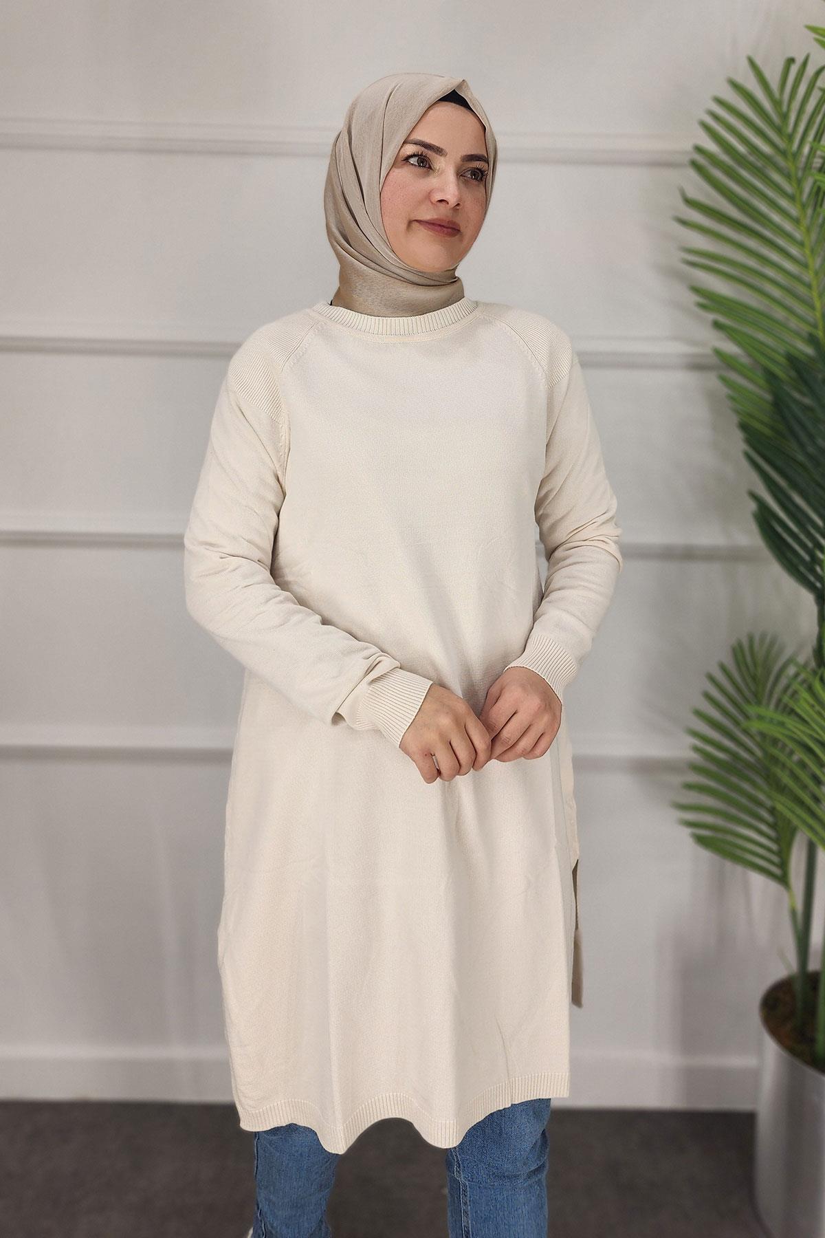 Merserize Reglon Kol Tunik - VANİLYA