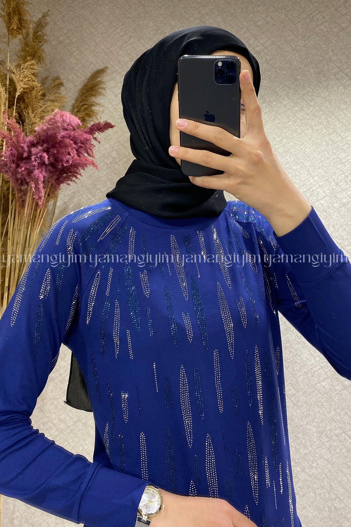 1719 AYLİN PENYE BLUZ - İndigo