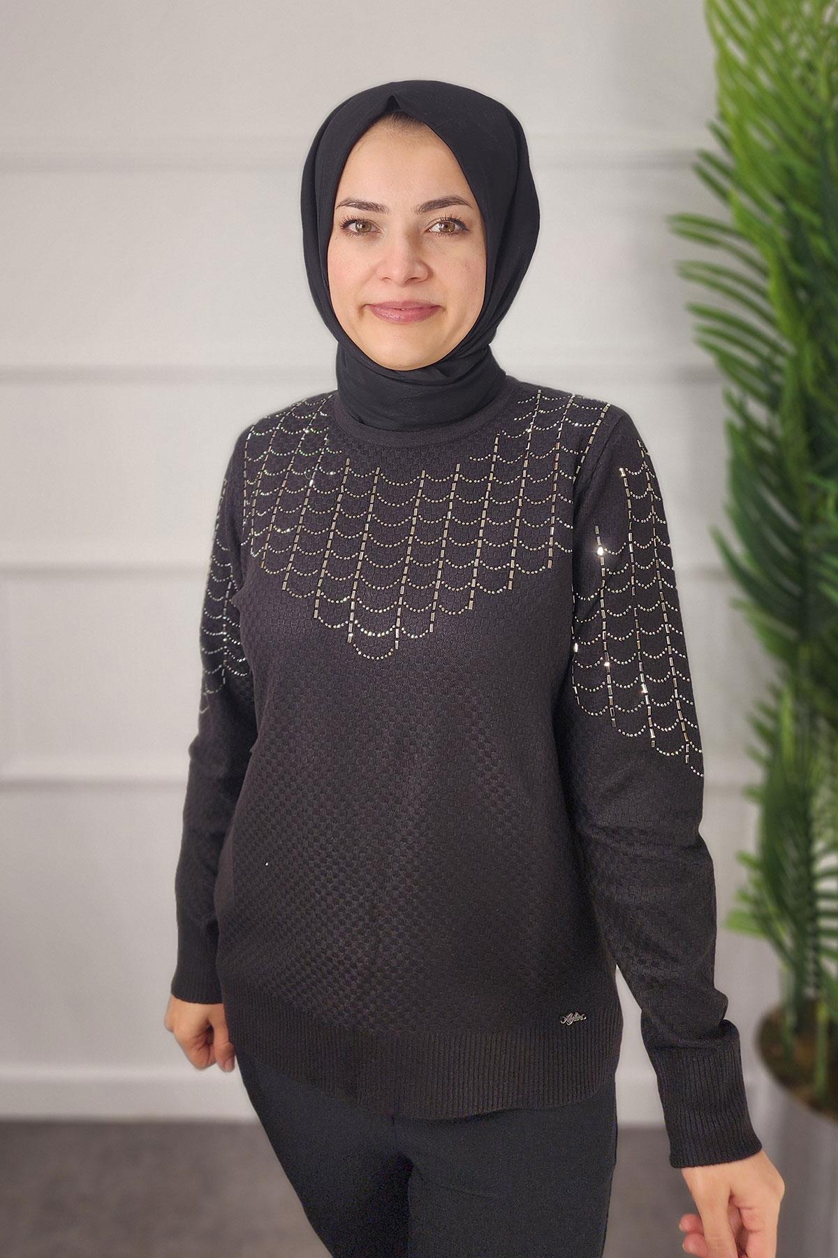 2026 AYLİN EKOSE BLUZ - Siyah