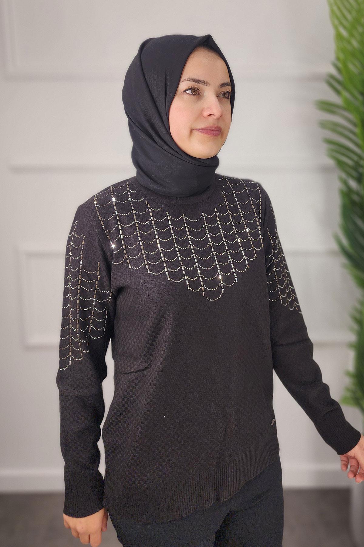 2026 AYLİN EKOSE BLUZ - Siyah