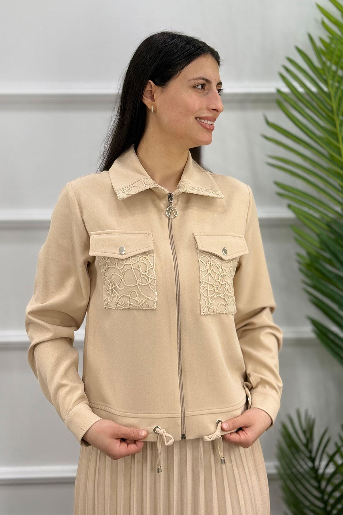 2125 MODA NERVÜR ETEK TAKIM - Bej