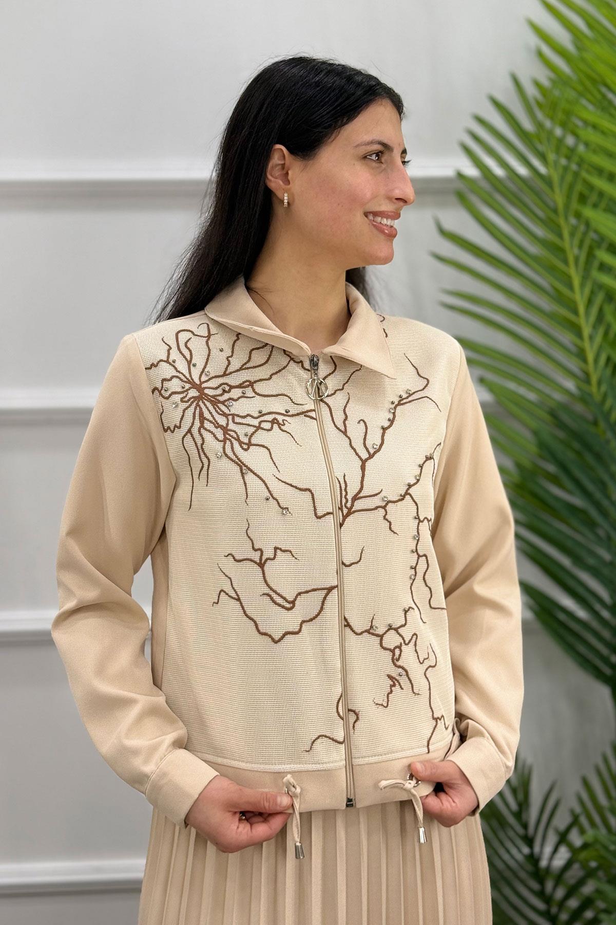 2127 MODA NERVÜR ETEK TAKIMI - Bej