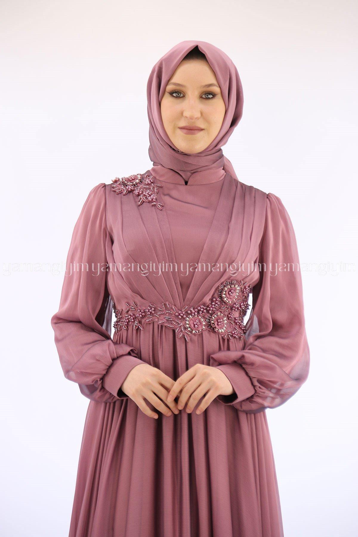 2163 NEW ELEGANS ELBİSE - Gül