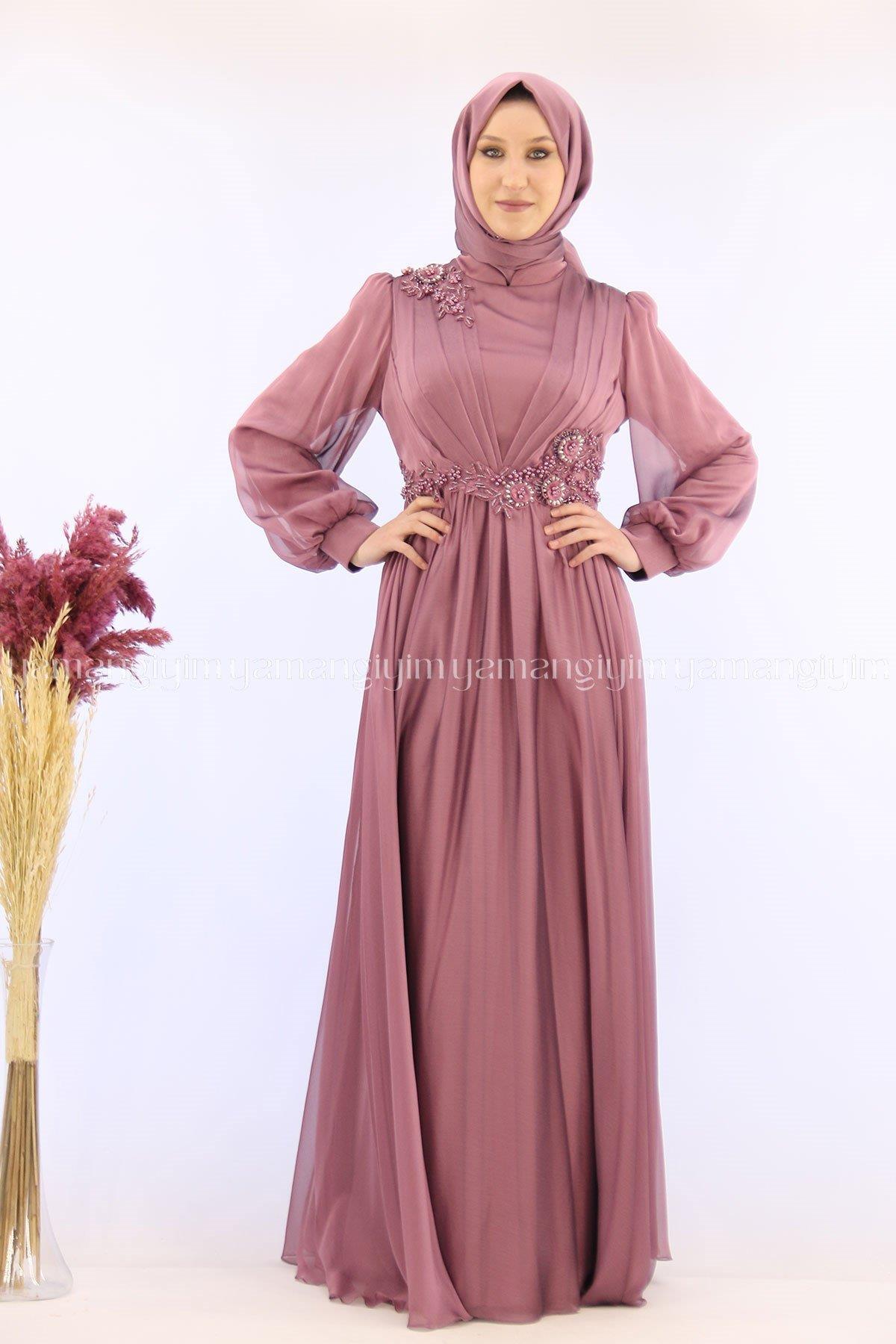 2163 NEW ELEGANS ELBİSE - Gül