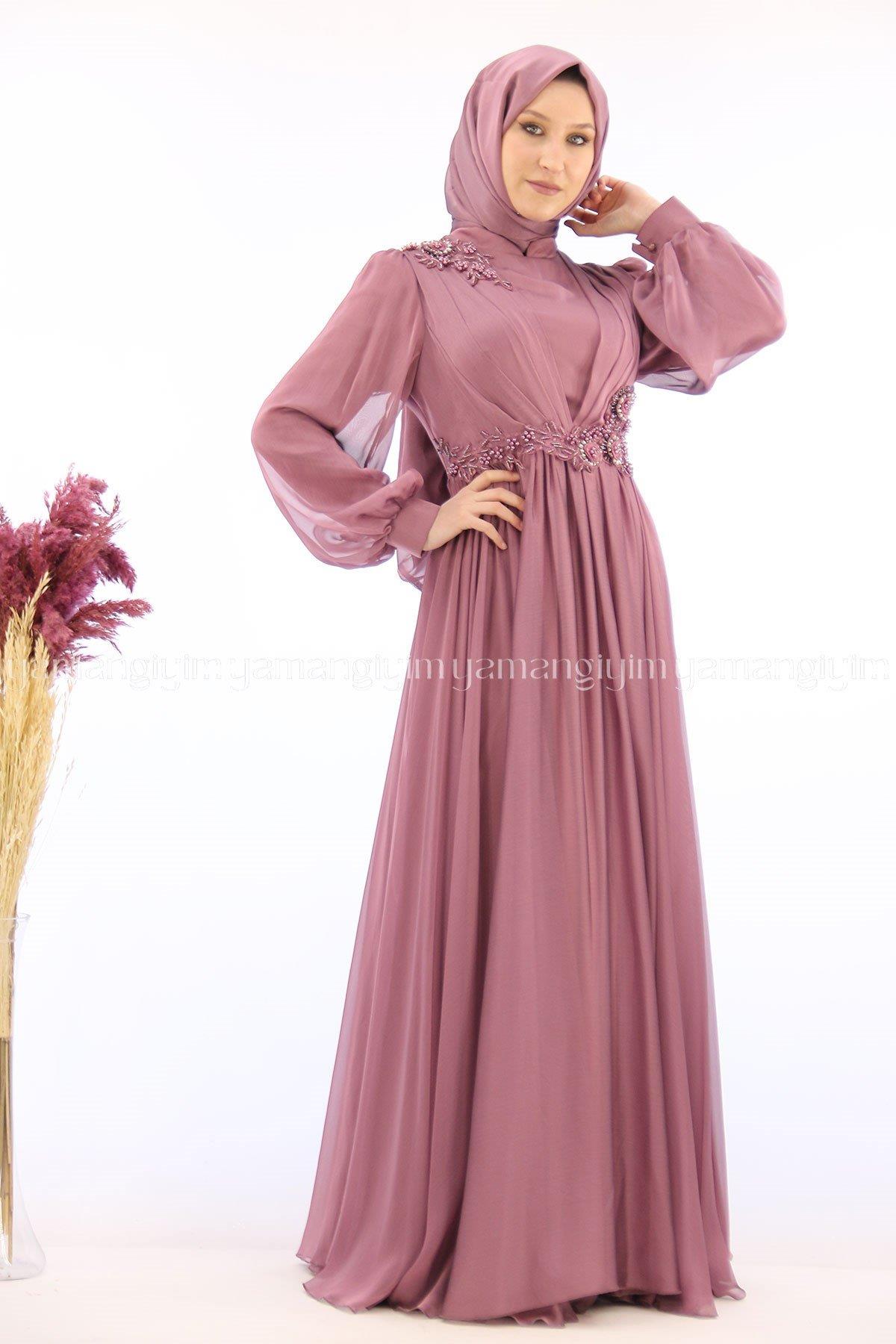 2163 NEW ELEGANS ELBİSE - Gül