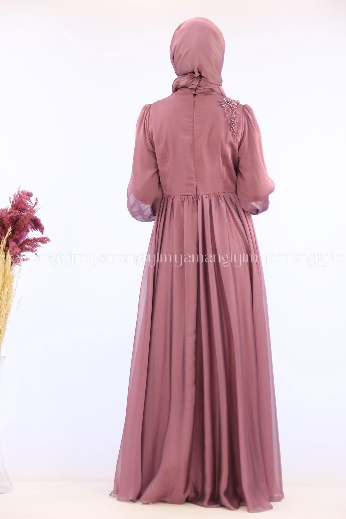 2163 NEW ELEGANS ELBİSE - Gül