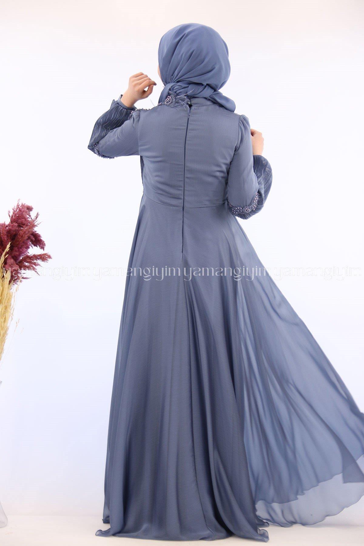 2170 NEW ELEGANS ELBİSE - İndigo